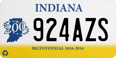 IN license plate 924AZS