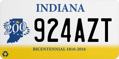IN license plate 924AZT