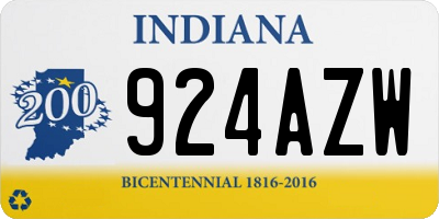 IN license plate 924AZW