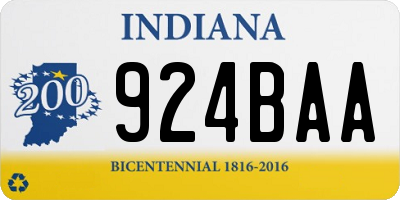 IN license plate 924BAA