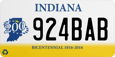 IN license plate 924BAB