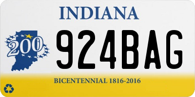 IN license plate 924BAG