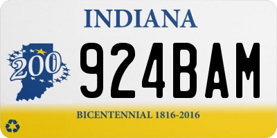 IN license plate 924BAM