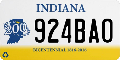 IN license plate 924BAO
