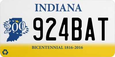 IN license plate 924BAT