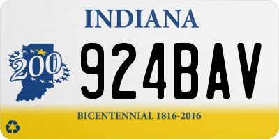 IN license plate 924BAV