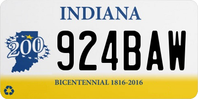 IN license plate 924BAW