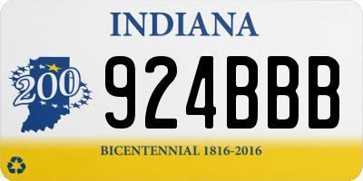 IN license plate 924BBB