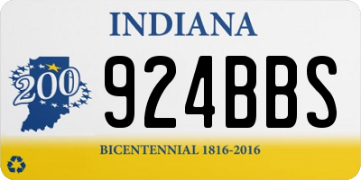 IN license plate 924BBS