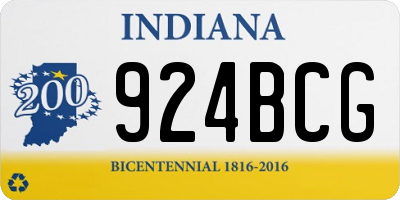 IN license plate 924BCG
