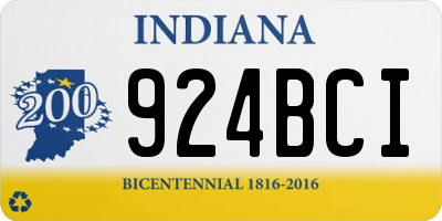 IN license plate 924BCI