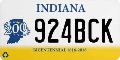 IN license plate 924BCK