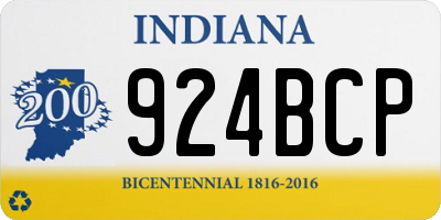 IN license plate 924BCP