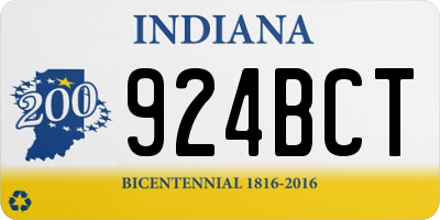 IN license plate 924BCT
