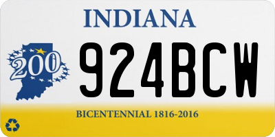 IN license plate 924BCW