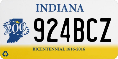 IN license plate 924BCZ