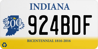 IN license plate 924BDF