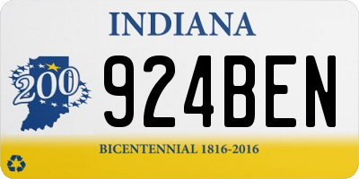 IN license plate 924BEN