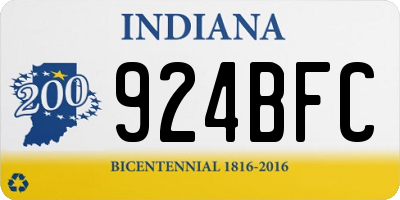 IN license plate 924BFC