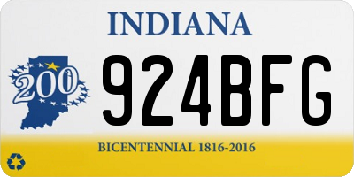 IN license plate 924BFG