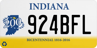 IN license plate 924BFL
