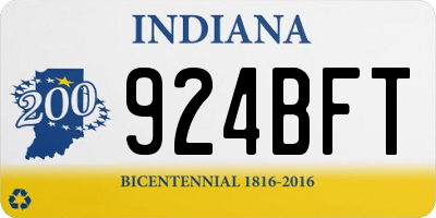 IN license plate 924BFT