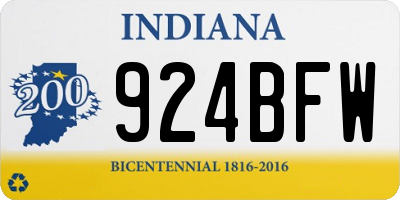 IN license plate 924BFW