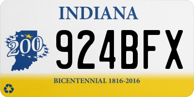 IN license plate 924BFX