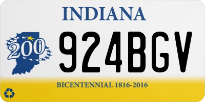 IN license plate 924BGV