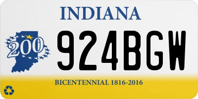 IN license plate 924BGW