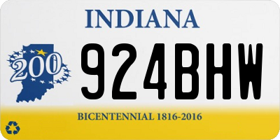 IN license plate 924BHW