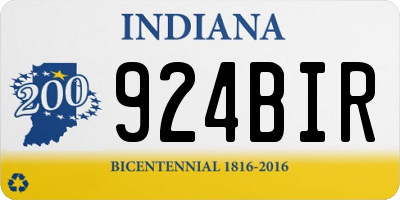 IN license plate 924BIR