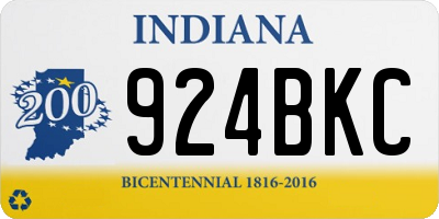 IN license plate 924BKC