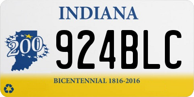 IN license plate 924BLC