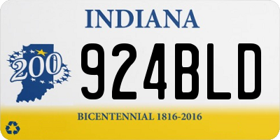 IN license plate 924BLD