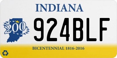 IN license plate 924BLF
