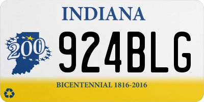 IN license plate 924BLG