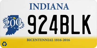 IN license plate 924BLK