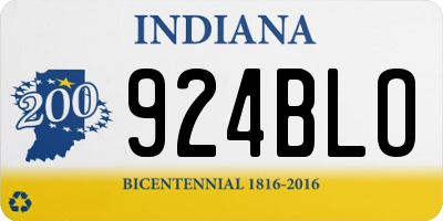 IN license plate 924BLO