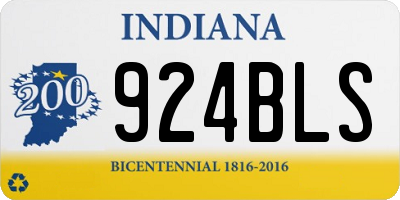 IN license plate 924BLS