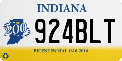 IN license plate 924BLT
