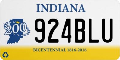 IN license plate 924BLU
