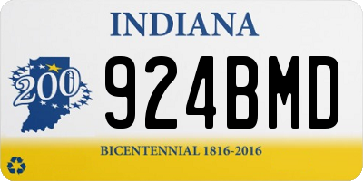 IN license plate 924BMD