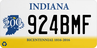 IN license plate 924BMF
