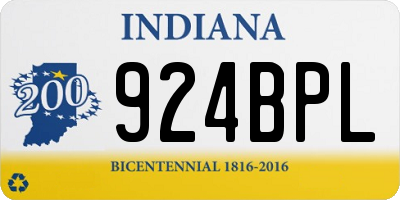 IN license plate 924BPL
