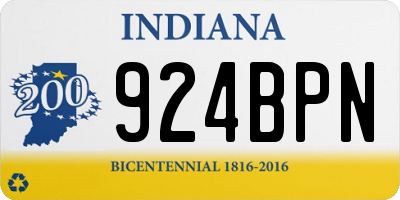 IN license plate 924BPN