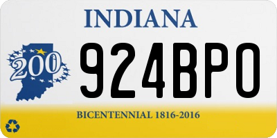 IN license plate 924BPO