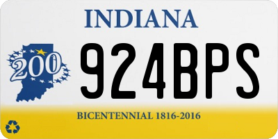 IN license plate 924BPS