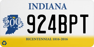 IN license plate 924BPT