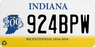IN license plate 924BPW